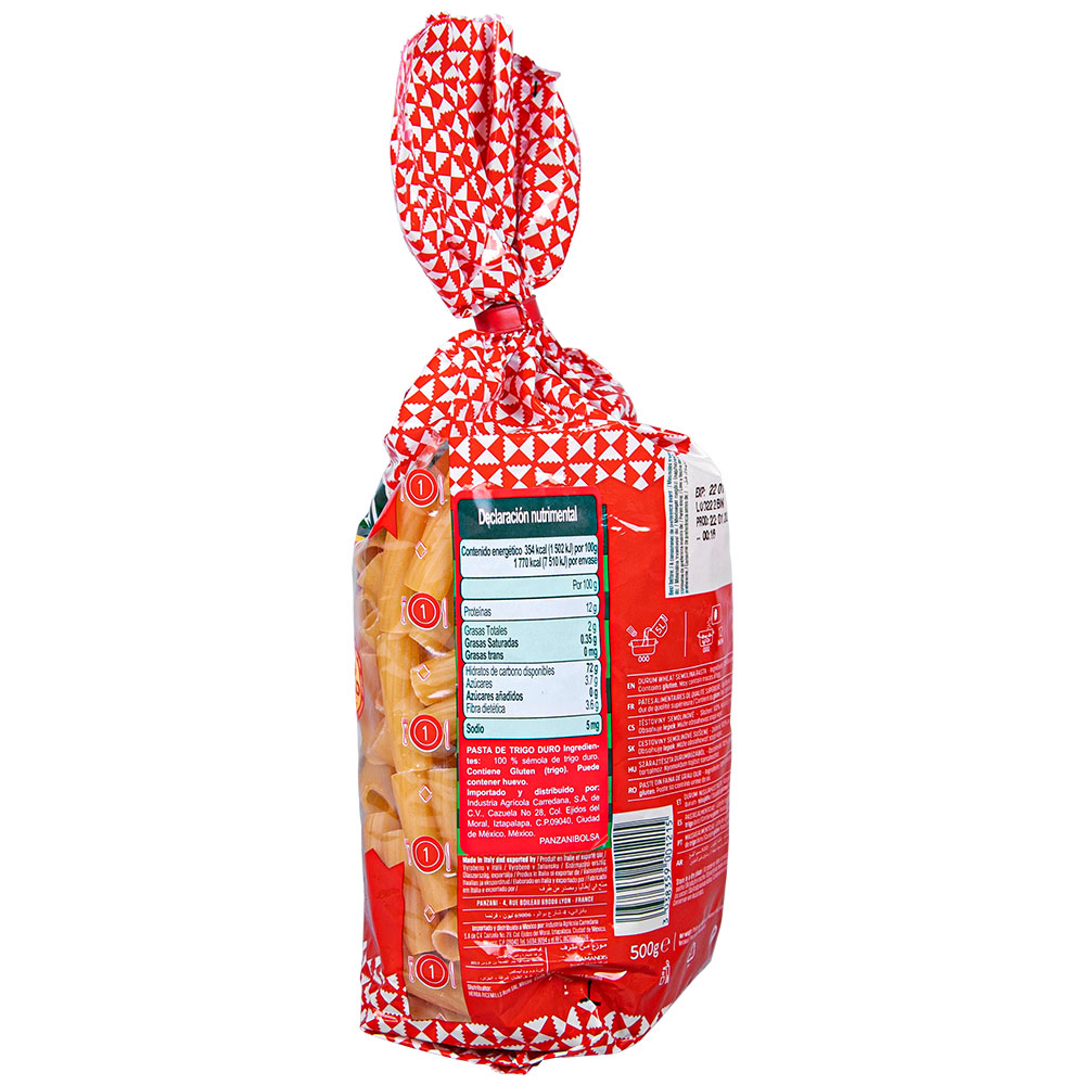 PASTA PANZANI RIGATONI 500G - Imagen 2