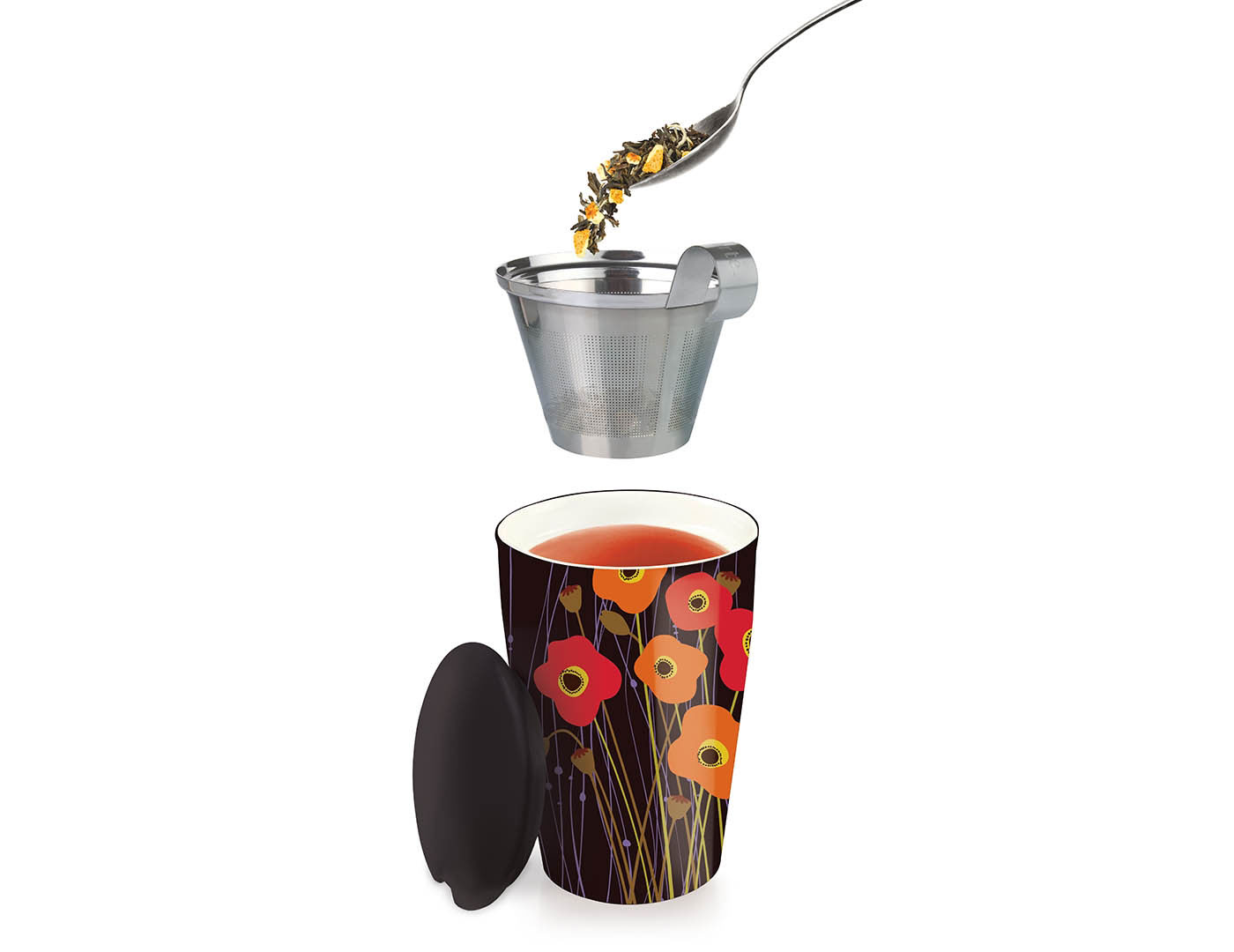 TAZA INFUSOR KATI POPPY FIELDS - Imagen 2