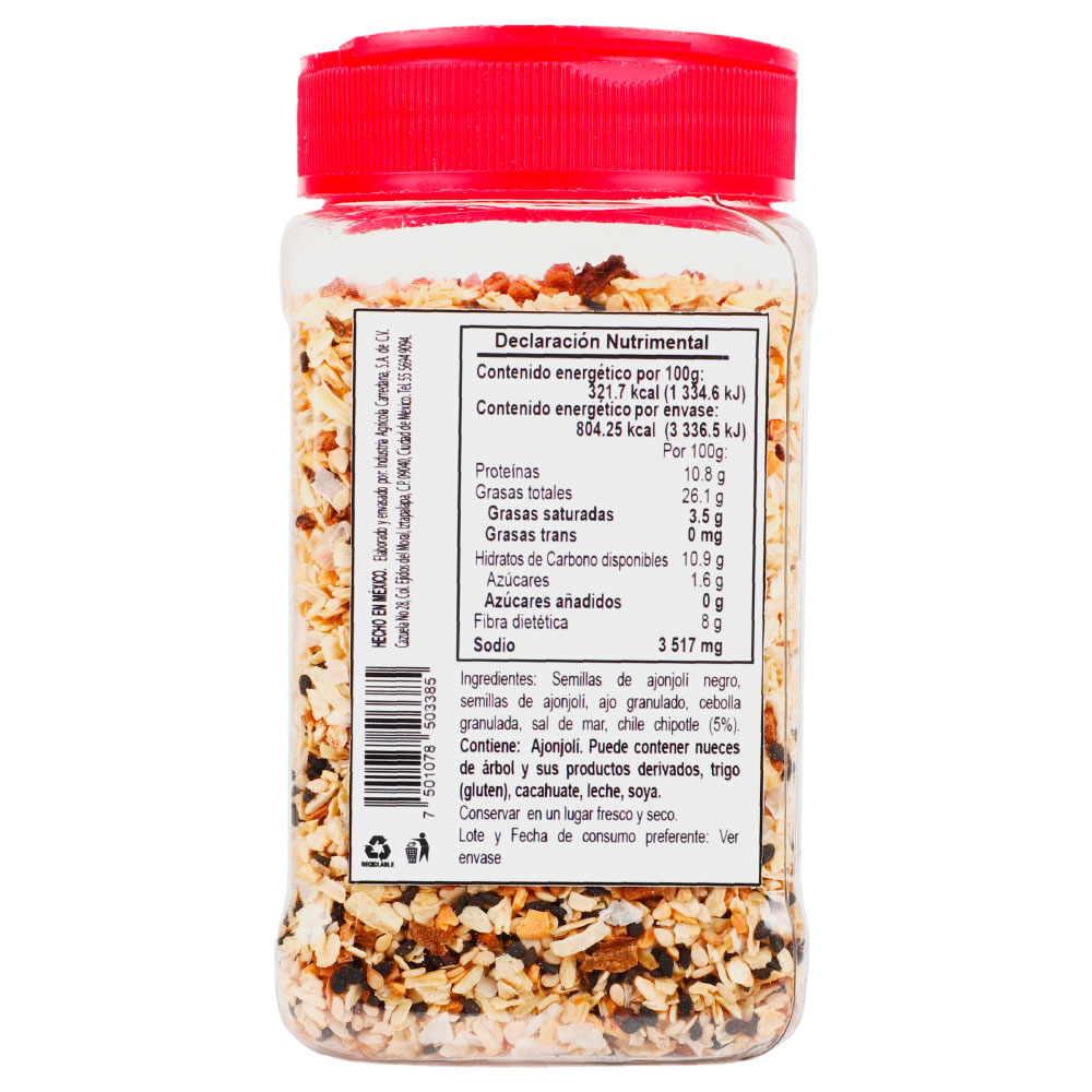 SAZONADOR MENOS BAGEL Y MÁS CHILE CHIPOTLE 70g y 250gr - Imagen 3