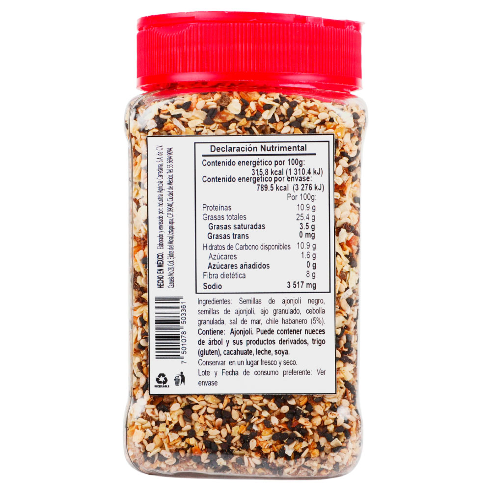SAZONADOR MENOS BAGEL Y MÁS CHILE HABANERO 70g y 250gr - Imagen 4