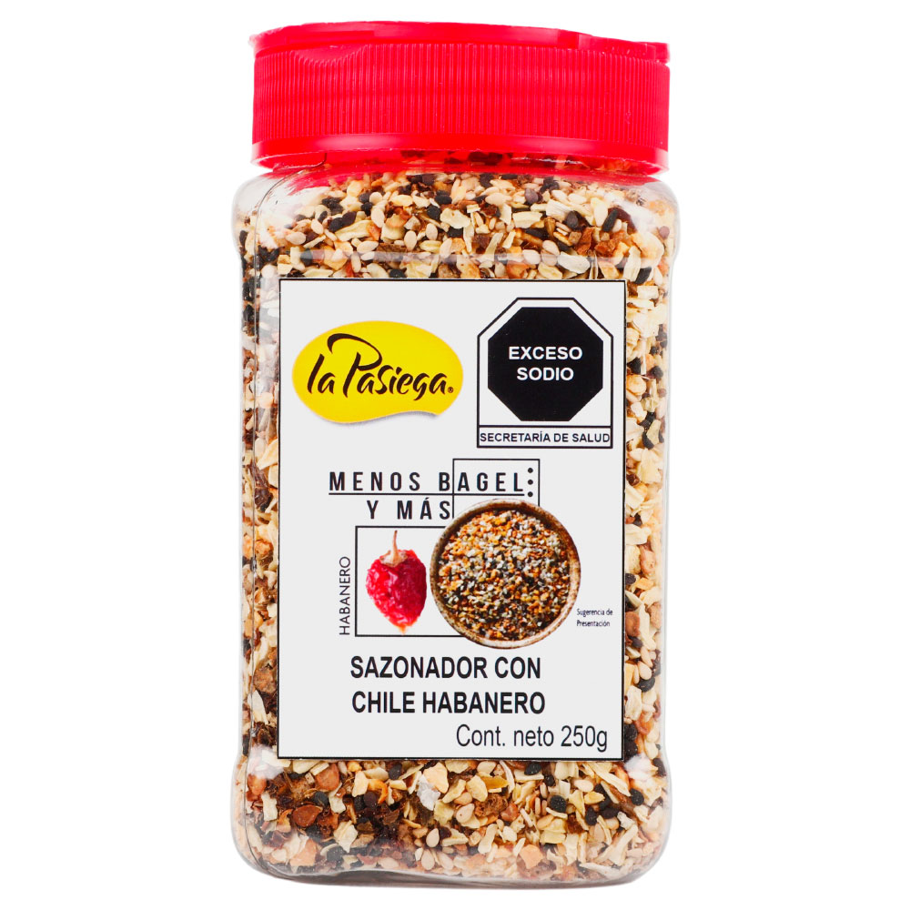 SAZONADOR MENOS BAGEL Y MÁS CHILE HABANERO 70g y 250gr
