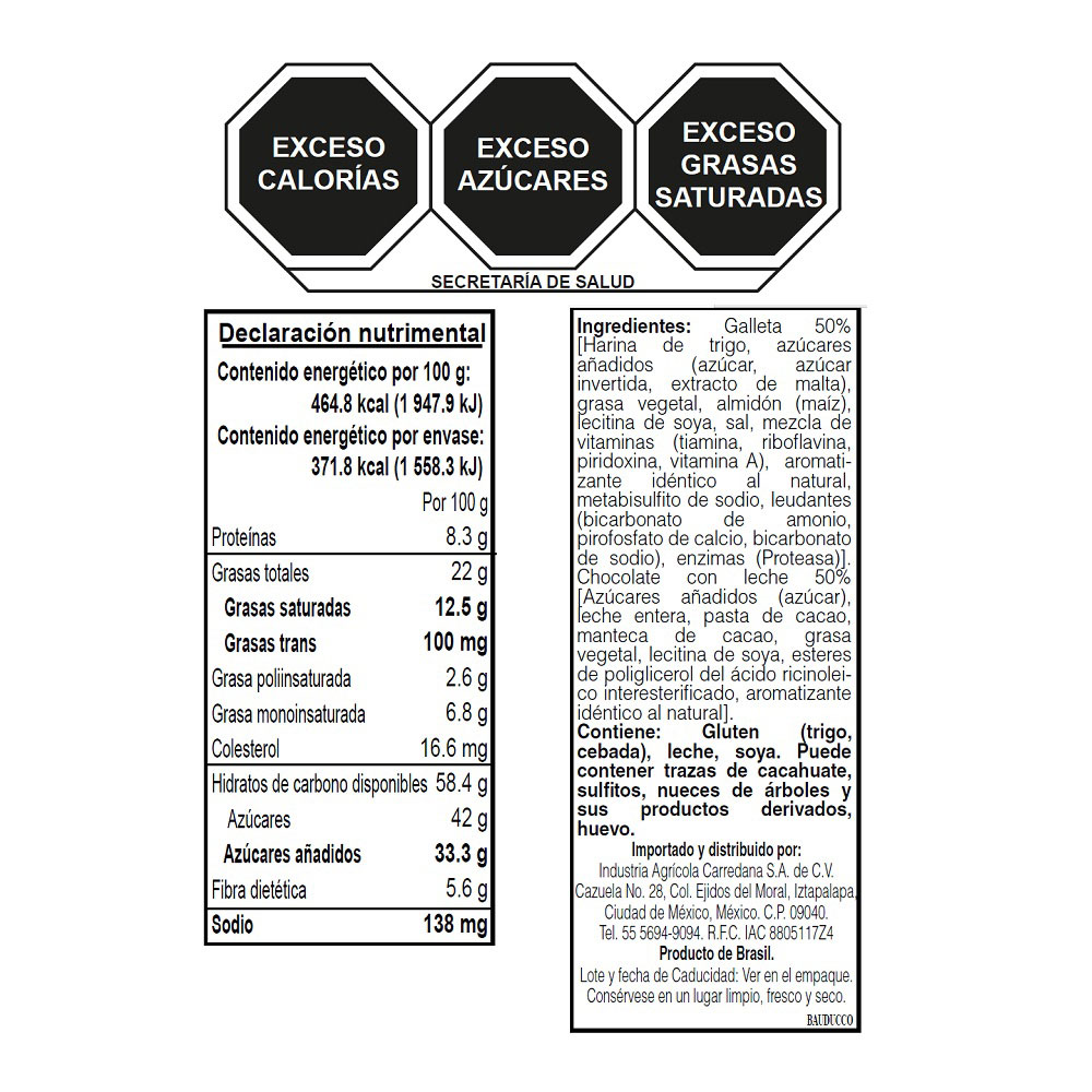 GALLETA BAUDUCCO CUBIERTA DE CHOCOLATE CON LECHE 80G - Imagen 5